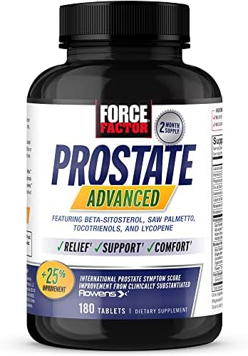 FORCE FACTOR Prostate Advanced, Health Supplement for Men for Reducing Nighttime Bathroom Trips, Bladder & Urinary Relief, with Saw Palmetto, Beta-Sitosterol, 180 Tablets (Таблетки) (1-Pack) Force Factor