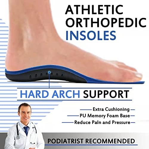 Plantar Fasciitis Insoles, High Arch Support Shoe Inserts Men Women, Orthotics Gel Running Insoles for Flat Feet - Arch Pain - Pronation - Metatarsalgia Pain Relief Heavy Duty Support Crinova