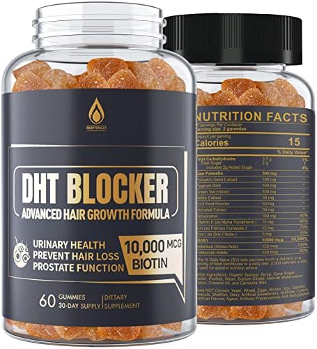 DHT Blocker Gummies Hair Growth Supplement, Super Potency Saw Palmetto & Biotin 10000 mcg for Women & Men, Plus 12 Proprietary Blend - Prevent Hair Loss, Blocking DHT Receptors, Hormonal Balance EnvyDeal