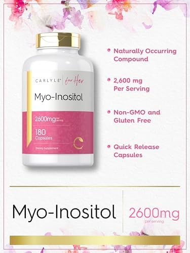 Carlyle Myo-Inositol 2600mg | 180 Capsules | Extra Strength Supplement | Non-GMO, Gluten Free Carlyle