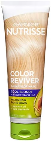 Garnier Nutrisse 5 Minute Nourishing Color Hair Mask with Triple Oils Delivers Day 1 Color Results, for Color Treated Hair, Cool Blonde, 4.2 fl. oz. Garnier