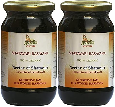 Shatavari Rasayana 250g - Ayurvedic Herbal Jam Made with 100% USDA Certified Organic Herbs (Pack of 2) Gopala Ayurveda