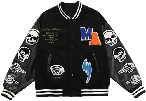 Мужская Бомбер Aelfric Eden Blackair Moto Varsity Baseball Jacket Aelfric Eden