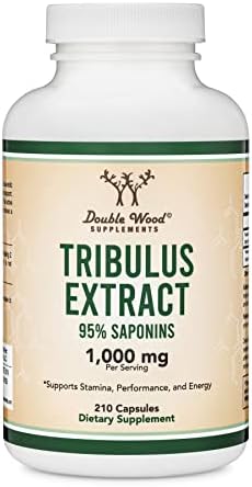 Трибулус Террестрис для мужчин, 210 капсул, 1000 мг, 95% сапонинов Double Wood Supplements