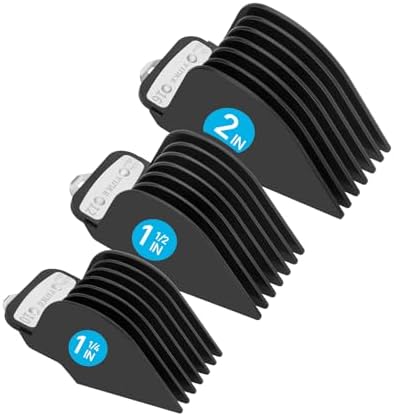 Yinke for Wahl Clipper Guards Set 10 12 16, Hair Clipper Guards for Wahl Senior Clippers with Metal Clip, 3 Cutting Lengths 2 inch/1.5 inch/1.25 inch, Fits Most Cordless/Cord Wahl Clippers (Black) Yinke