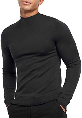 Мужская Базовая Майка KINGBEGA Regular Fit Lightweight Long Sleeve Pullover Mock Turtleneck KINGBEGA