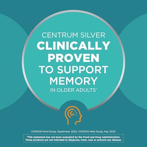 Centrum Minis Silver Multivitamin Tablet for Adults 50 Plus, Multimineral Supplement, Vitamin D3, B-Vitamins, Gluten Free, Non-GMO Ingredients, Supports Memory and Cognition in Older Adults - 320 Ct Centrum