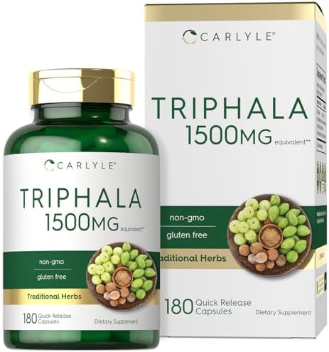 Carlyle Triphala Capsules (Капсулы) | 1500mg | 180 Count Supplement | Non-GMO and Gluten Free Carlyle