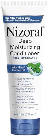 Nizoral Deep Moisturizing Conditioner with Mint & Tea Tree Oil for All Hair Types - Free of Sulfates, Parabens, Artificial Fragrances and Dyes, 9.4 oz Nizoral