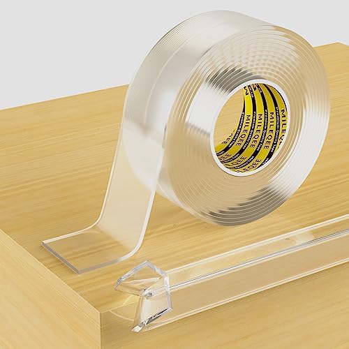 Clear Edge Protector Strip, 1.18in x 9.84FT, Sharp Edge Wrap Cover Tape, Self Adhesive Protective Bumper Guards for Cabinet Door Desk Glass Table Bed Furniture, Kitchen Countertop, Waterproof MILEQEE