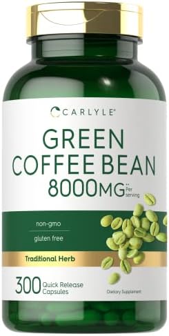 Carlyle Green Coffee Bean Extract | 8000 mg | 300 Capsules (Капсулы) | Non-GMO and Gluten Free Formula | Traditional Herb Supplement Carlyle