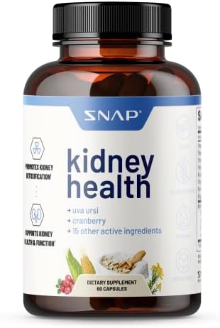 Snap Supplements Kidney Health Support, Natural Kidney Cleanse Detox & Repair Formula, 60 Capsules (Капсулы) Snap Supplements