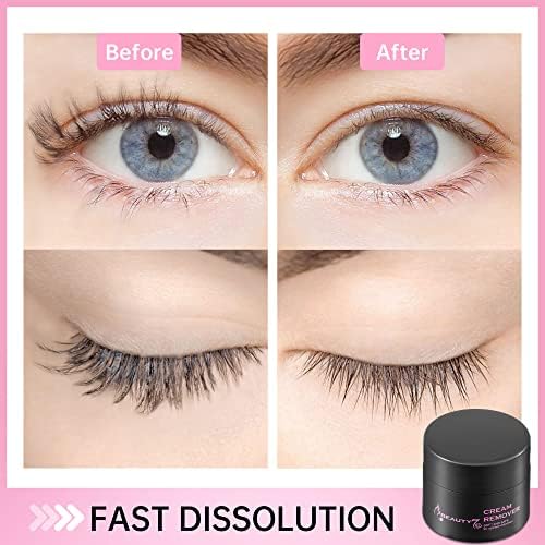 Beauty7 Eyelash Extensions Remover Cream Safe Adhesive Bonder Eyelashes Glue Remover Fast Dissolution Low Irritation Eyelash Extension Supplies Grape 5g Beauty7