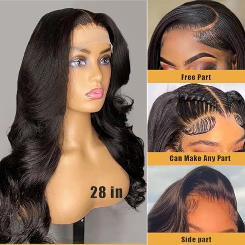 SENSAIRUITE Body Wave Lace Front Wigs Human Hair Wide Lace 180 Density Human Hair Wigs 13x4 Human Hair Lace Front Wigs Pre Plucked With Baby Hair 20 Inches Natural Color SENSAIRUITE