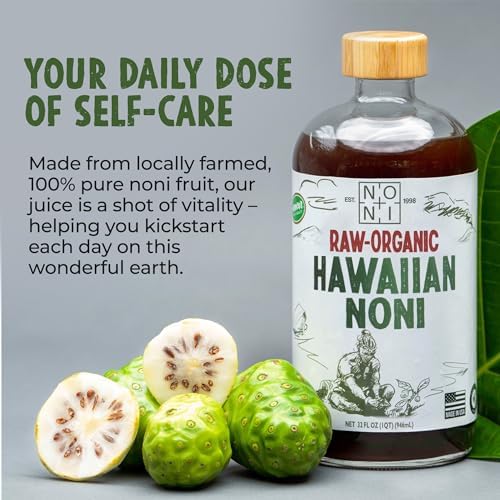 Healing Noni - Sparkling RAW Organic Noni Juice - 1 Pack Glass Bottle 32oz - All-Natural Unsweetened Fresh Fruit - Farm Direct - USDA Certified Healing Noni