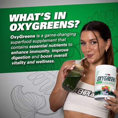 Порошок суперзеленых EHP Labs OxyGreens - Спирулина и Хлорелла, 30 порций с пребиотическими волокнами EHP Labs