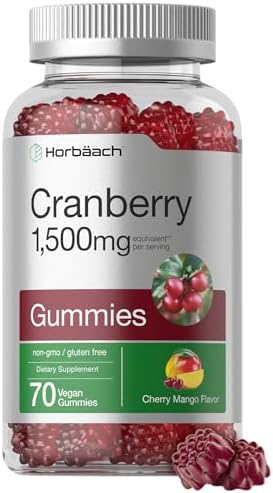 Horbäach Cranberry Gummies | 70 Count | Vegan, Non-GMO, and Gluten Free Supplement | High Potency Extract Formula Horbäach