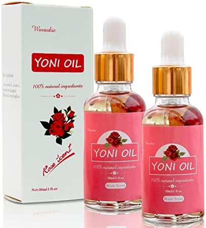 2 Packs Yoni Oil for Women, All Natural Feminine Oil Intimate Deodorant for Women, Ph Balanced and Eliminates Odor, 100% Natural Feminine Serum Made with Rose Essential Oils (1 fl oz/30 ml) Wovarkie