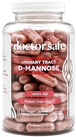 D Mannose Cranberry Urinary Tract Health Supplement with CranMax for Vaginal Health 1400mg Natural UT Support Cranberry Pills Rapid Action Detox & Impurities Flush 30 Day Supply (60 Count) DOCTOR SAFE