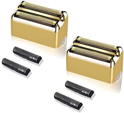 2 Pack Professional Replacement Foil and Cutters for BaBylissPRO Barberology Double Foil Shaver, Compatible with BaBylissPRO Barberology FXFS2 Shaver，Gold Colorski