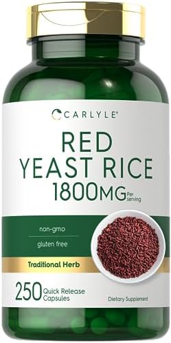 Carlyle Red Yeast Rice | 250 Capsules | Non-GMO, Gluten Free Supplement Carlyle