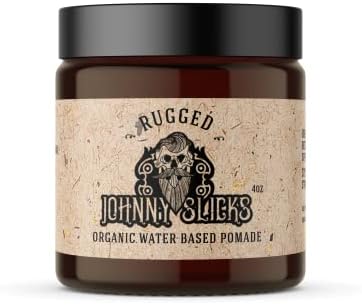 Water Based Pomade | Strong Hold, High Shine, Organic Styling for Men | Promotes Healthy Hair Growth & Helps Hydrate Dry Skin (Original, 4 Ounce) US Made, Veteran Owned Johnny Slicks