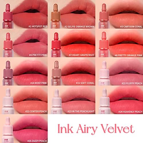 Помада-тинт для губ Ink Airy Velvet, 4 мл, оттенок 003 CARTOON CORAL, с увлажняющей формулой Peripera