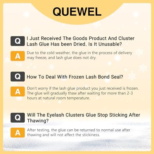 QUEWEL Lash Clusters Bond Eyelash Cluster Glue for DIY Lash Extensions, 5ML Cluster Lashes Glue Waterproof&Long Lasting, Super Strong Hold Eyelash Clusters Bond Suitable for All Day Wear (Clear) QUEWEL