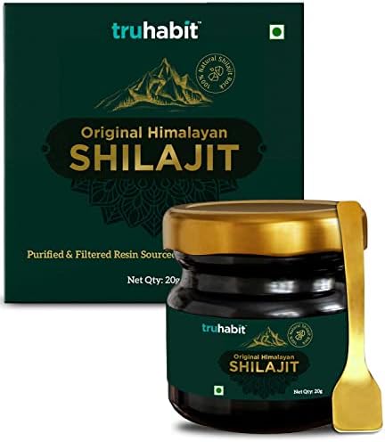 Original Himalayan Shilajit Resin Organic Fulvic Acid Supplement(20g/ 0.7oz), Natural Shilajit Pure Himalayan Organic, Tested for Purity & Potency, (20 gm) TruHabit