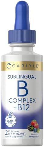 Carlyle Sublingual Vitamin B Complex | with B12 | 2 Fluid Ounces | Berry Flavor | Vegetarian, Non-GMO, and Gluten Free Supplement Carlyle