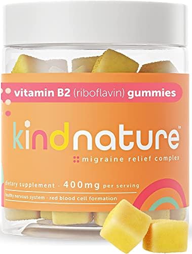 Витаминные жевательные Gummies с рибофлавином B2 400 мг для детей и взрослых, веганские, без ГМО, сои и глютена (30 дней) Kindnature