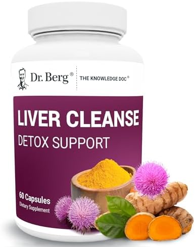 Dr. Berg Liver Cleanse Detox Capsules (Капсулы) w/Unique Blend of Milk Thistle, Ox Bile & Folate - Liver Supplement Includes Turmeric, Black Pepper & Choline - 60 Capsules Dr. Berg Nutritionals