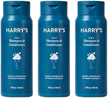 Harry's Men's 2 in 1 Shampoo and Conditioner for All Hair Types | Gentle & Refreshing | 14 Fl Oz, 3 Count Harry's