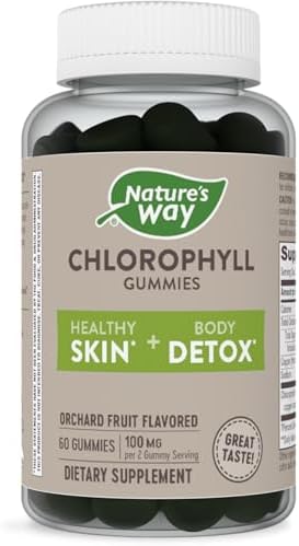 Nature's Way Chlorophyll Gummies (Жевательные конфеты), Internal Deodorant*, Supports Healthy Skin and Body Detox*, Orchard Fruit Flavored, 60 Gummies Nature's Way