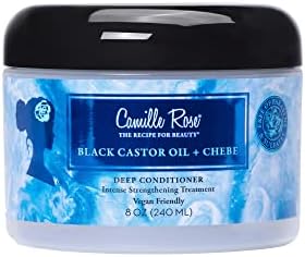 Camille Rose Vegan Black Castor Oil & Chebe Deep Hair Conditioner, with Jojoba Oil to Strengthen, Repair Damage, and Reduce Breakage, 8 oz Camille Rose