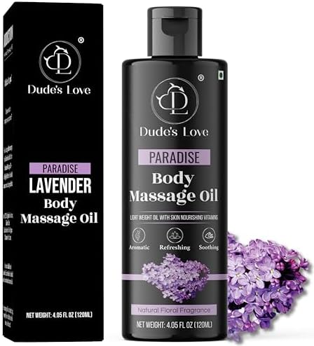 Organic - Vanilla Edible Full Body Massage Oil - No Stain & Non-Sticky | with Fractionated Coconut Oil, Vanilla & Jasmin Oil, Date Night | Massage Oil for Massage Therapy - 4.05 Fl Oz Dude's Love