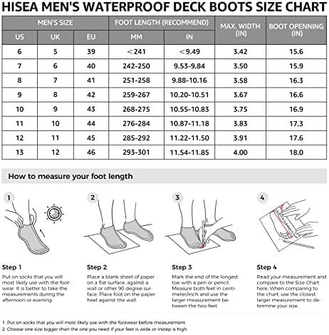 Мужские Резиновые Сапоги HISEA Deck Boots Saltwater Fishing Booties Waterproof Ankle Rain Boots High Traction HISEA