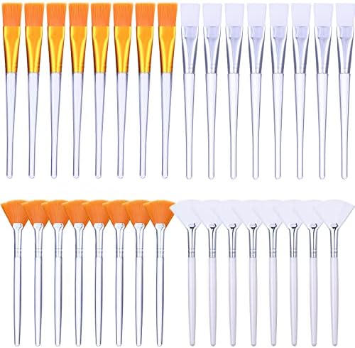 Профессиональный набор из 32 кистей для масок: мягкие веерные и плоские кисти для лица Honeydak