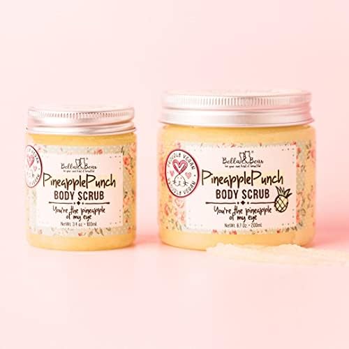 Bella & Bear Pineapple Body Scrub Exfoliator - Vegan Travel Size (3.4oz) Bella and Bear