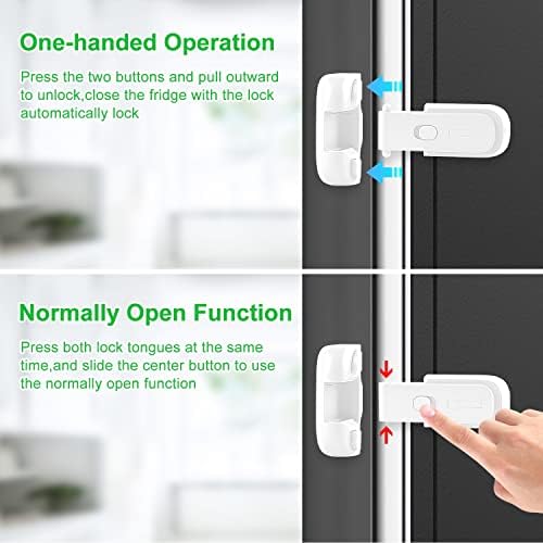 Freezer Door Lock for Kids - Refrigerator Fridge Door Lock，Child Proof Fridge Freezer Door Lock Apply to Max 1"(25mm) Sealing Strip for Toddlers and Kids, no Tools Need or Drill (White) ROLUDRUL