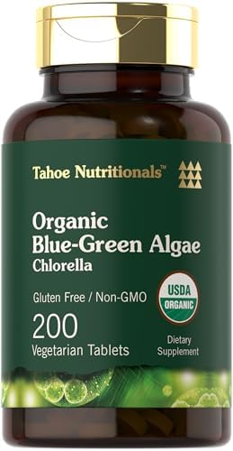 Carlyle Chlorella Blue Green Algae 250mg | 200 Tablets (Таблетки) | Vegetarian, Non-GMO, Gluten Free Supplement | Tahoe Nutritionals Carlyle