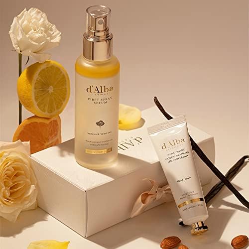 d'Alba All About Korean Skin Care, Gift Set for White Truffle First Spray Serum & Nourishing Hand Cream, Perfect for Mothers Day Gift D'alba Piedmont