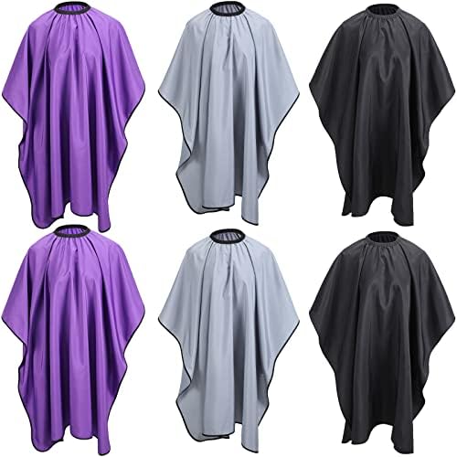 6 Pcs Professional Waterproof Hair Styling Cape Salon Barber Cape Hairdresser Haircuting Cape Adjustable Size, 47" x 59" JenPen