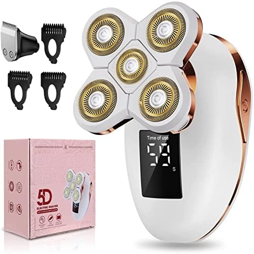 Electric Razors for Women - Head Shavers for Bald Men, Wet/Dry 5D Razor with USB Adapter & Charging Cable,5D Rechargeable Rotary Shaver, Grooming Kit TAYAYO