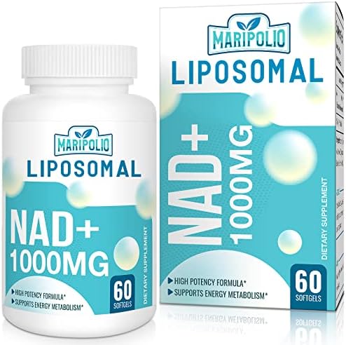 Liposomal NAD+ Supplement 1000 mg | Highest NAD Pontecy | Max Absorption | Pure NAD Supplement | Energy and DNA Repair, Aging Defense, Brain Function | 60 Softgels (Мягкие капсулы) Maripolio