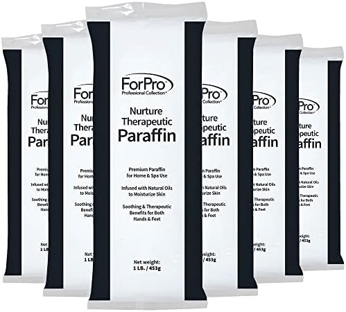 ForPro Professional Collection Nurture Paraffin Wax Refill, Fragrance Free, Six 1-Pound Paraffin Blocks, Non-Greasy, Moisturizing for Soft & Healthy Skin, Unscented, 6 Lbs ForPro Professional Collection