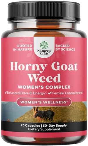 Horny Goat Weed for Women Complex - Invigorating Female Support Blend with Ashwagandha Panax Ginseng and Maca Root Capsules (Капсулы) for Women for Helps Increase Drive Energy and Mood and Curb Dryness Natures Craft