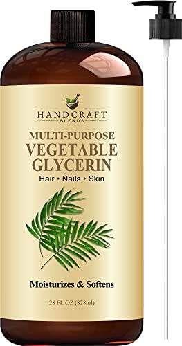 Handcraft Blends Vegetable Glycerin/Glycerine - 8 Fl Oz - 100% Pure and Natural - Premium Grade Hair and Body Oil - Massage Oil - for DIY Blends Handcraft Blends