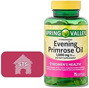 Spring Valley Evening Primrose Oil 1000mg, 75 Count + STS Sticker. STS Home