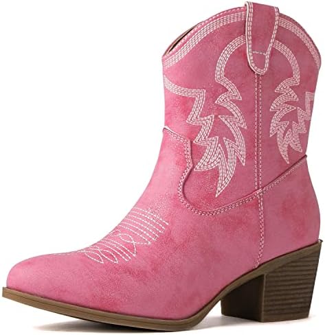 Женские Сапоги GLOBALWIN Mid Calf The Western Cowboy Boots Fashion Cowgirl Boots Для Женщин Низкий Каблук GLOBALWIN